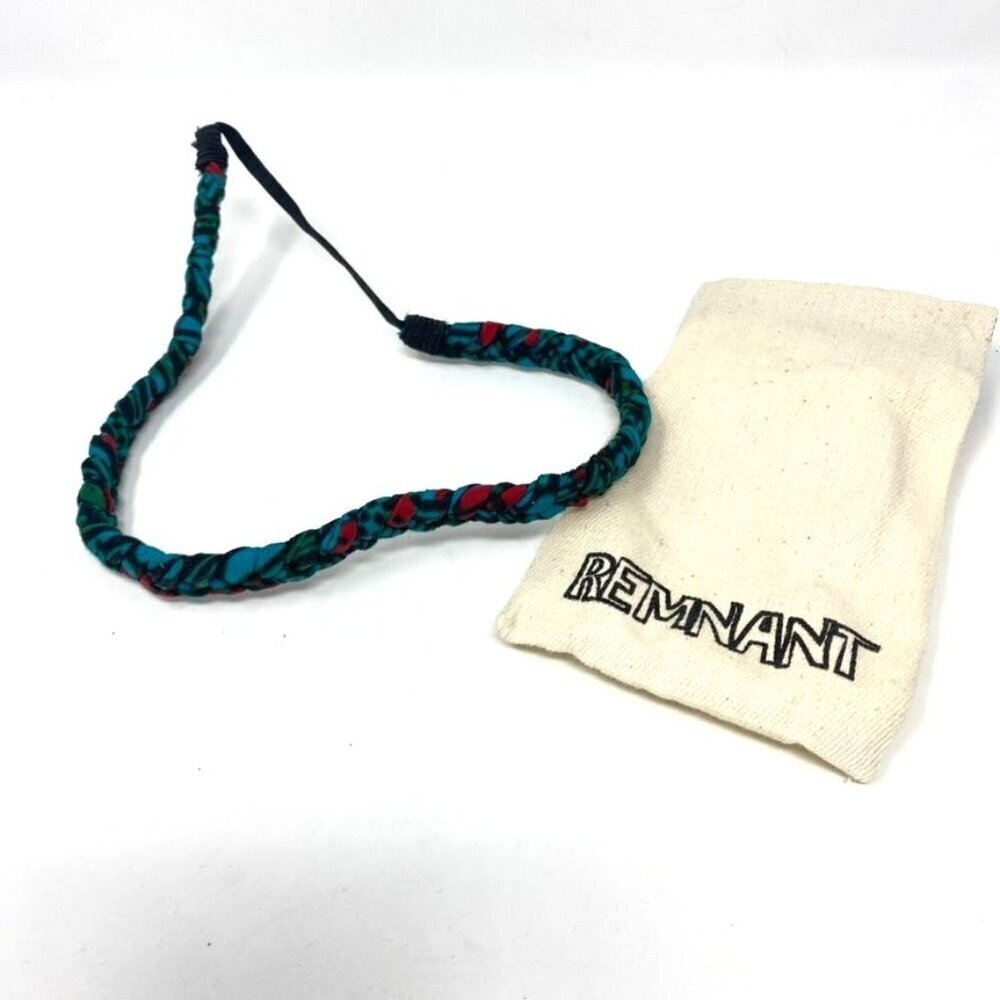 Remnant Braided Headband Blue Red Tropical Native Tribal Boho NWOT - Picture 2 of 4